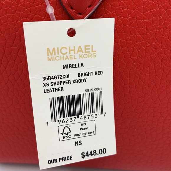 MICHAEL KORS Mirella Extra-Small
Shopper XBody Crossbody Bag Bright Red - Picture 14 of 14